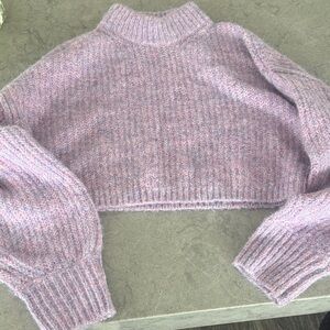 ASOS purple CROPPED Knit Sweater size small